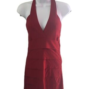 Elegant Red Halter Dress